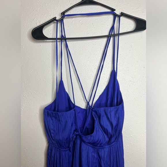 Anthropologie Halter Side-Slit Blue Maxi Dress XL - Picture 7 of 10